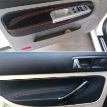 Türverkleidung für Linkslenker (LHD) für VW Golf 4 MK4 Jetta (1998–2005), Armlehnen-Aufkleber, schwarz mit rotem