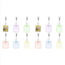 12 llaveros de sublimación en blanco con impresión por transferencia de calor, llaveros acrílicos con luz LED, colgantes rectangulares.