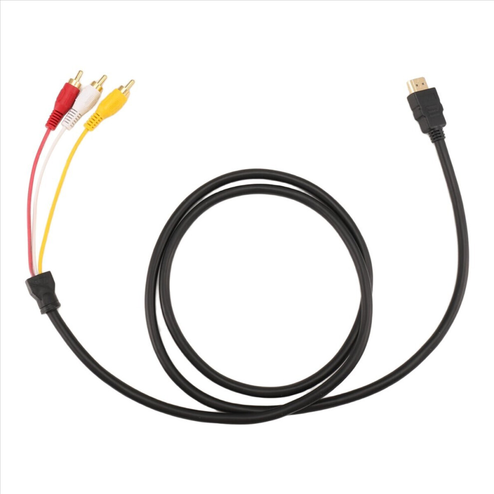 Hdmi-Compatible To Rca Cable, 1080P 5Ft/Hdmi-Compatible Male 3 Video Audio Av Cable Connector Adapter For Tv Hdtv Gold
