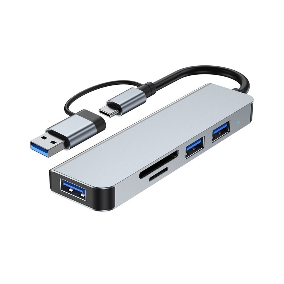 5 Ports 2-In-1 Usb 3.0 Hub Type-C Adapter Usb3.0+Usb2.0+Sd+Tf Multi-Port Splitter Expander For Pc Computer 4851586923858