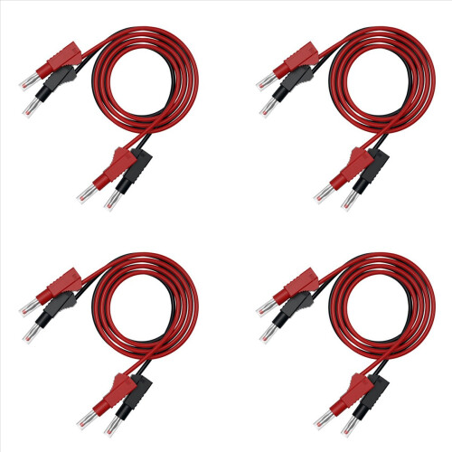 8Pcs Multi-Meter Test Leads Cable Jumper Wire Line Security 4mm Banana Plug Retractable Tool Red Black