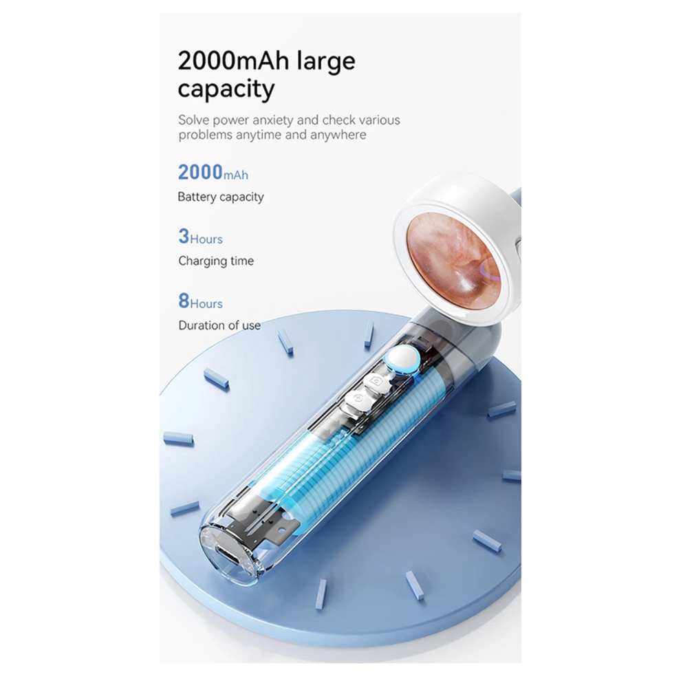 Visual Ear Otoscope 1.38 Inch Ips Wireless Endoscope 1080P Hd Camera Wax Clean Take Picture Video Inspection 4851586994285