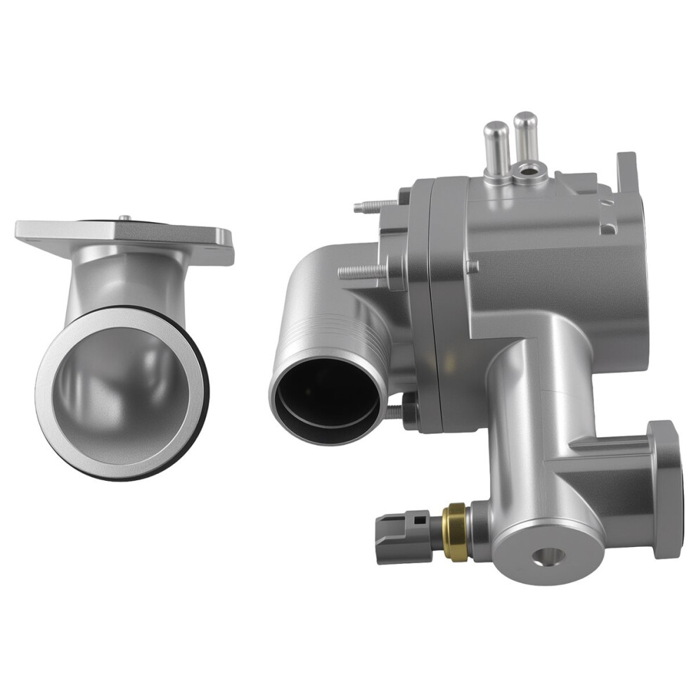 Aj89485 Aj87947 Aluminium Thermostat Housing Assembly + Water Outlet For S-Type Xj8 Xjr 4.2L 2003-2005 Silver 4851586931372
