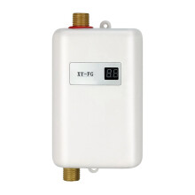 Scaldabagno elettrico istantaneo senza serbatoio da 3800 W, con flusso d'acqua per doccia calda istantanea, spina UE bianca da 220 V