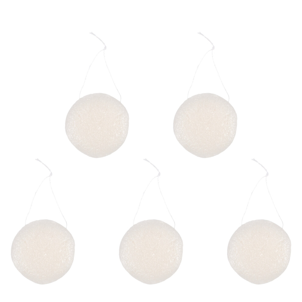 White 5X Konnyaku Jelly Fiber Face Makeup Wash Pad Cleaning Sponge Puff Exfoliator