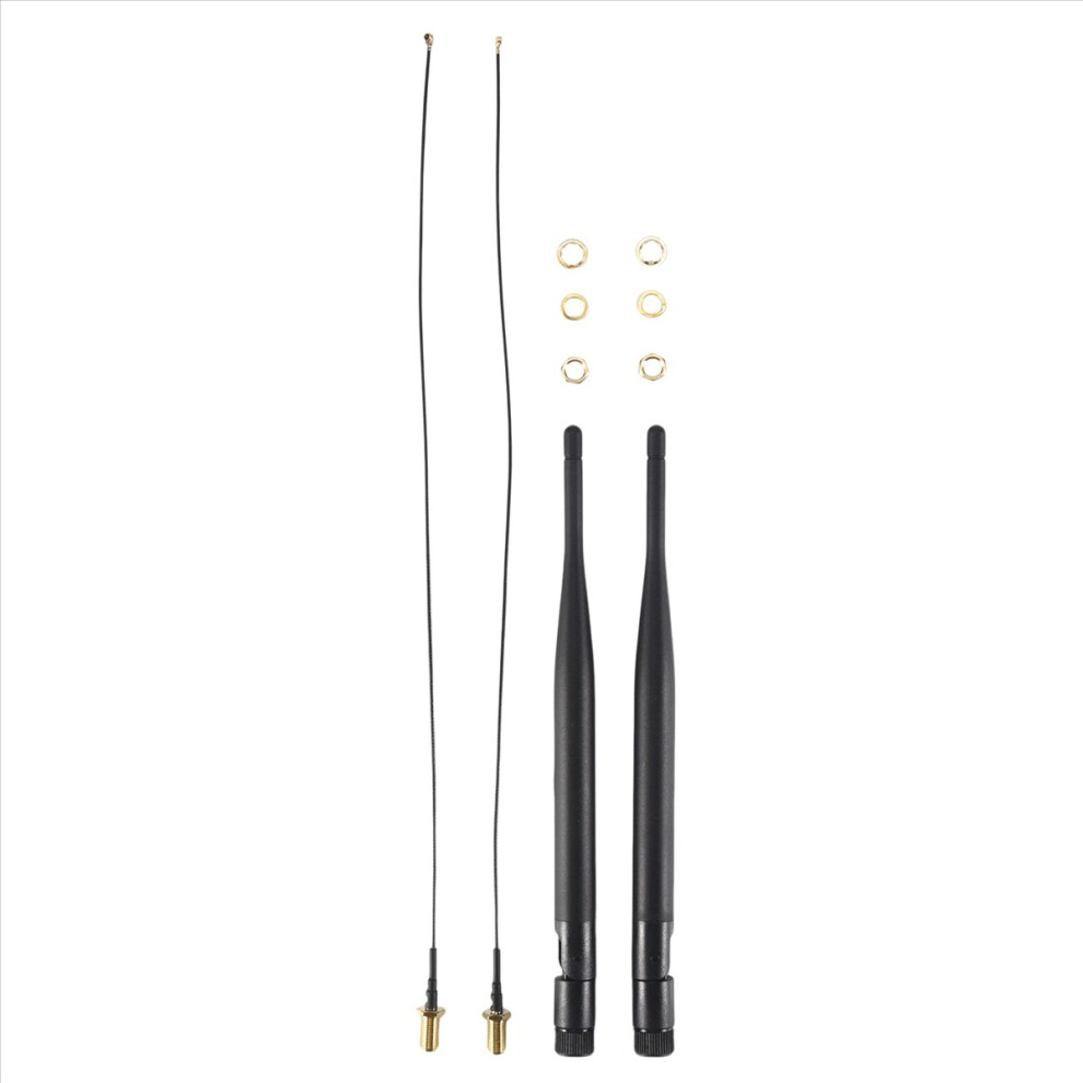 2 X 6Dbi 2.4Ghz 5Ghz Dual Band Wifi Rp-Sma Antenna + 2 X 35Cm U.fl / Cable 4852767884777