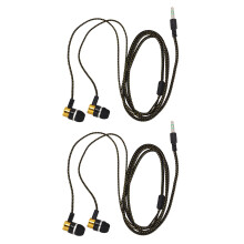2 Stück 1,1 m reflektierendes Textilkabel mit Geräuschisolierung für Stereo-In-Ear-Kopfhörer, goldfarben