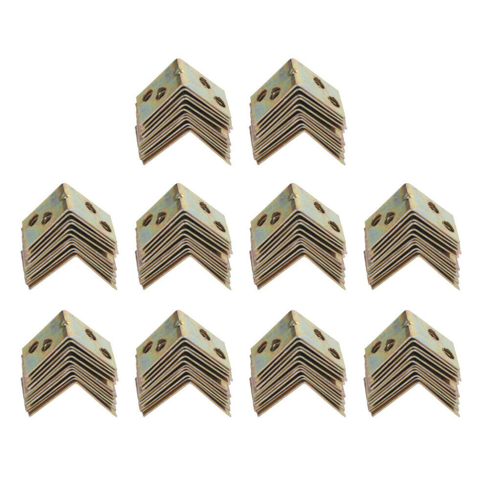 Metal Shelf Support 90 Degree 120Pcs Brass Tone 4853965525073