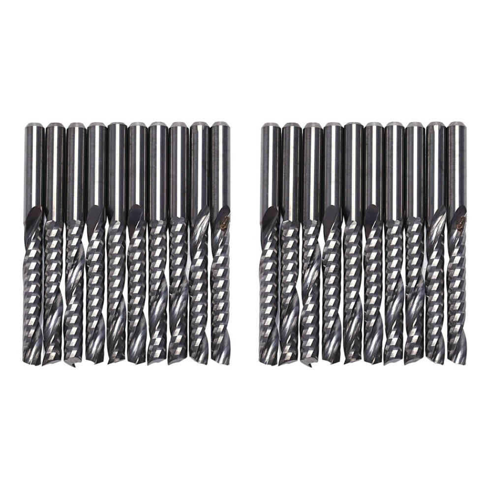 20Pcs Cnc Router Bits 3.175 X 22Mm Single Flute Spiral Carbide Cnc Router Bits Milling Cutter 4852767817935