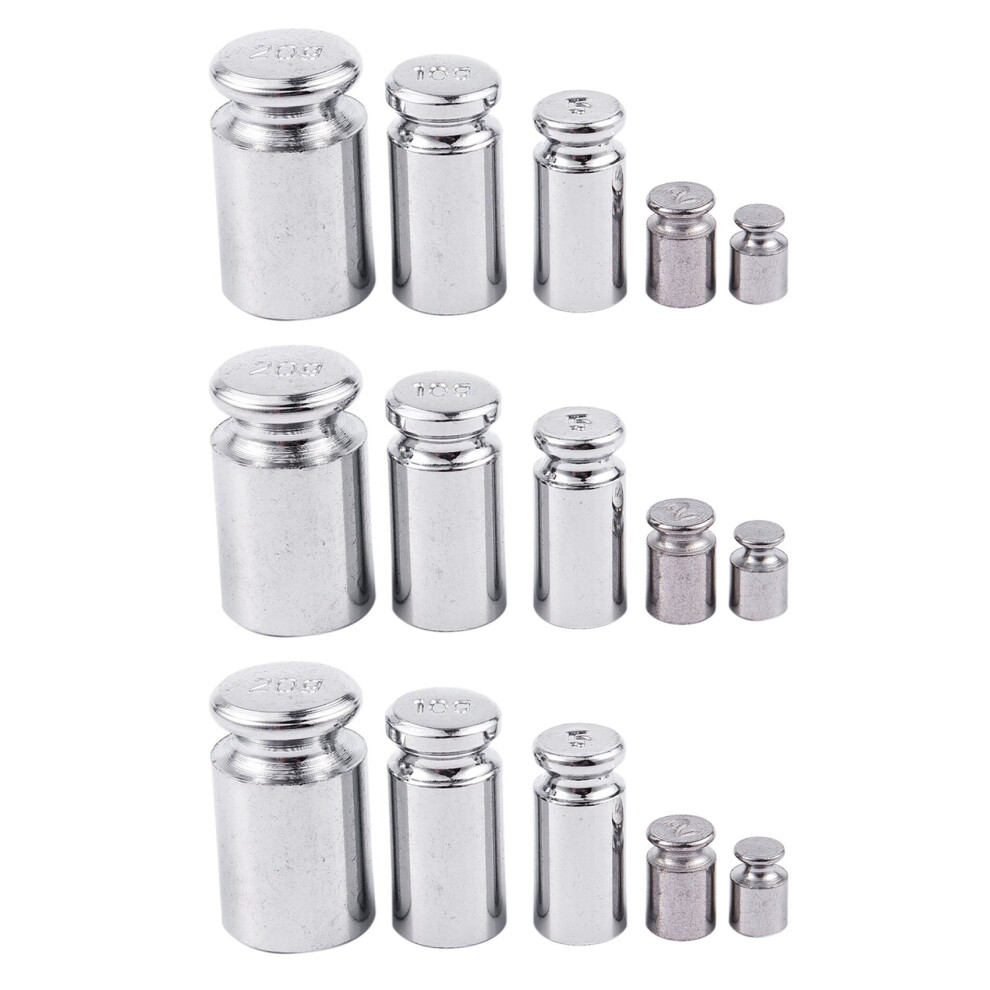 3X Weight 1G 2G 5G 10G 20G Chrome Plating Calibration Scale Weight Set For Digital Scale Balance Silvery White 4852767804003