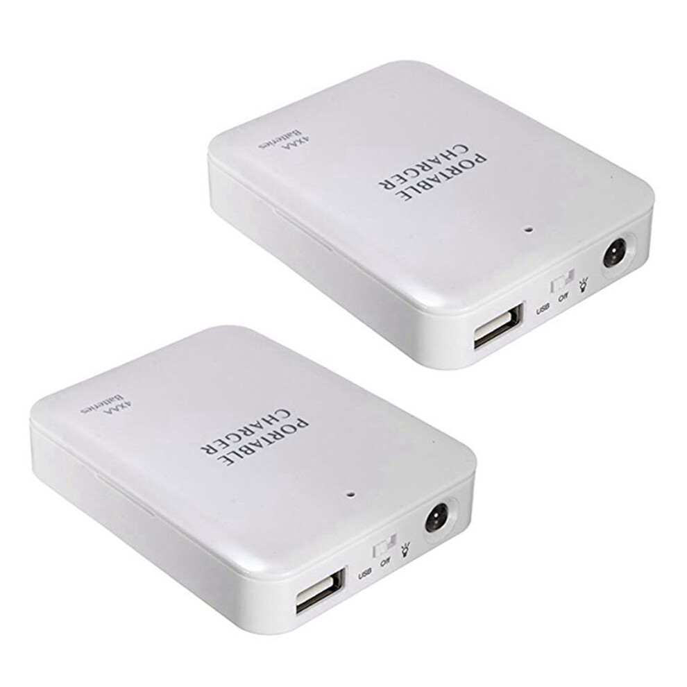2X Portable USB Power Bank Charger Battery External Packing Box Battery Battery Charger Emergency Charger Charger 4X AA