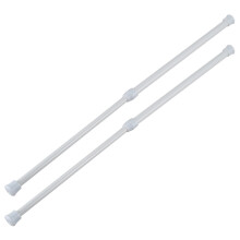2X Telescopic Shower Rod Shower Curtain Rod Telescopic Rod Rod Shower White 30-50 cm