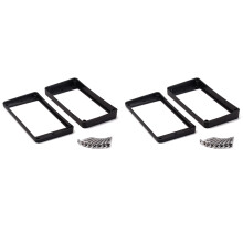 4 Stück schwarze, gebogene Humbucker-Tonabnehmer-Rahmenbefestigungsringe für E-Gitarren