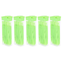 5X 50 Pcs Plastic Toothpicks 2 Way Tooth Picks Interdental Brush Cleaners Portable Box Random Color