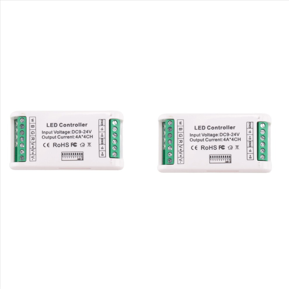 2X Mini 4 Channel Rgbw Decoder 16A Rgb Rgbw Strip Controller 512 Dimmer Driver For Led Strip Lights Dc9-24V Gray 4852767811087