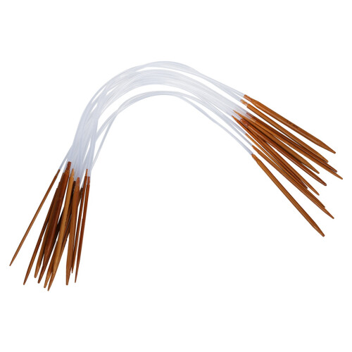 2X 11 Sizes 2.0mm-5.0mm 40 cm Bamboo Circular Needles 1