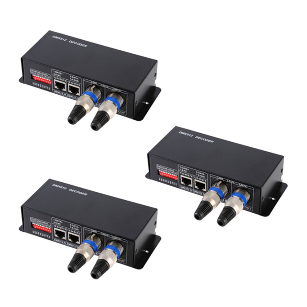 3X 3Ch Dc12-24V Rgbw 512 Decoder Led Controller Rgb Led Dmx512 Decoder, Dmx512-3Ch 4852767849271