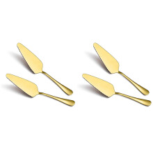 Golden Cake Pie Server, Wedding Cake Knife and Server Set,4 Pieces