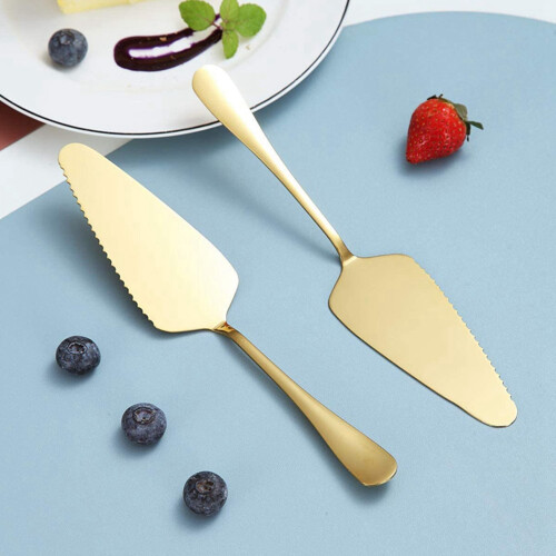 Golden Cake Pie Server, Wedding Cake Knife and Server Set,4 Pieces 1