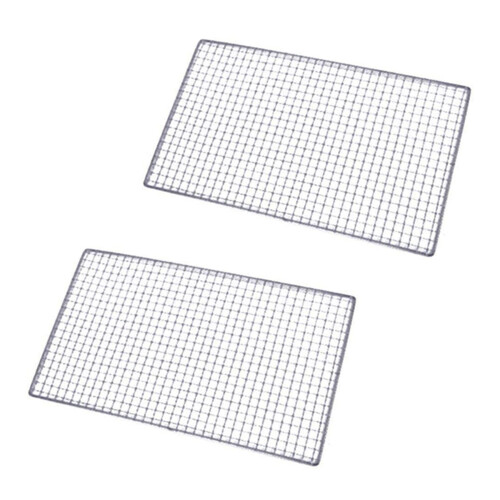 2X Μεταλλικά τετράγωνα πλέγματα 30cm x 45cm για ψήσιμο στη σχάρα
