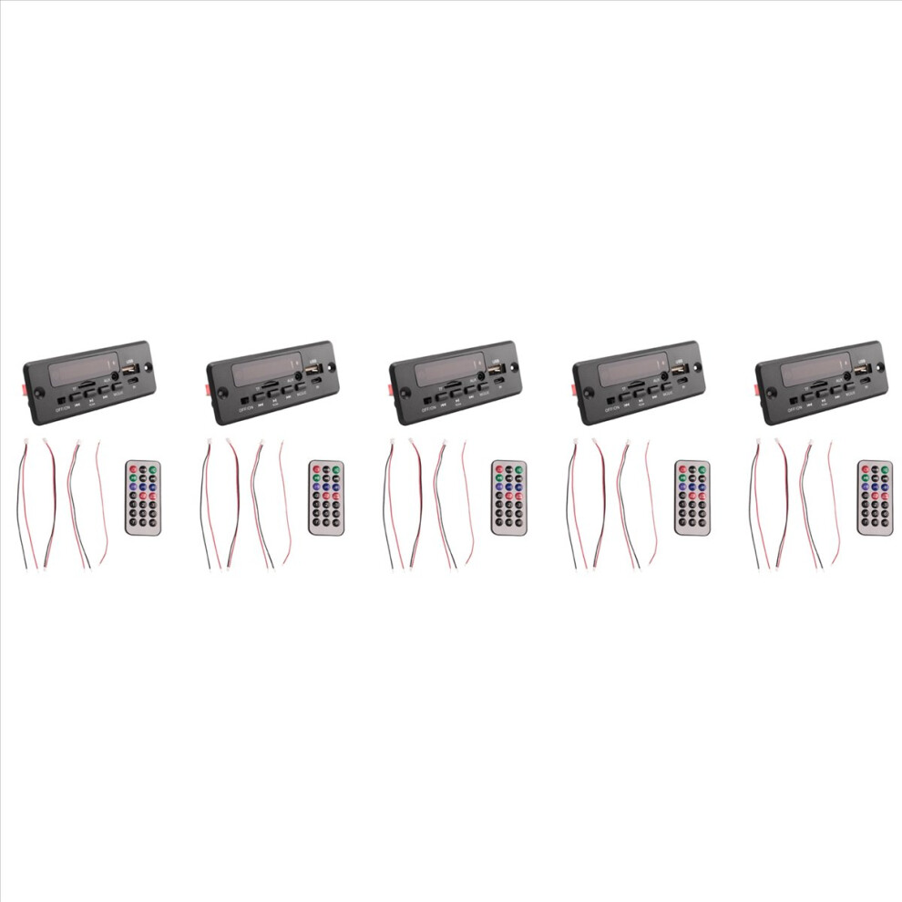 5Set 2X25w 50W Amplifier Mp3 Player Decoder Board 5V-12V Bluetooth 5.0 Fm Radio Module Support Tf Usb Aux Player Decoder 4852767878387