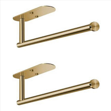 2X Paper Towel Holder Under Cabinet Self Adhesive Kitchen Countertop Wall Mount Paper Towel Holders with Screws Gold