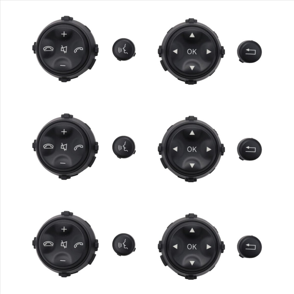 6X Car Multifunction Steering Wheel Button For W221 S-Class S280 S300 S350 S400 Black 4852767873863