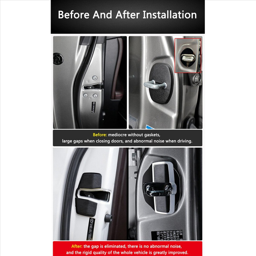 4Set Car Door Lock Buckle Upgraded Stabilizer Cover Latches Stopper For- Series Abnormal Space 4852767882087