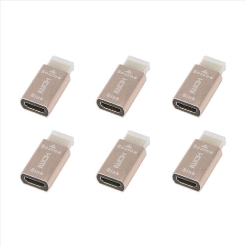 6X Lock Screen Signal Holder KVM HDMI2.0 Virtual Adapter EDID DDC Dummy Plug for Display