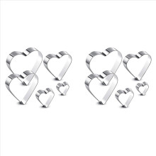 10 Pieces Heart Shape Cookie Cutter Set Valentine Cookie Cutter Stainless Steel Heart Cutter Valentine's Day Present