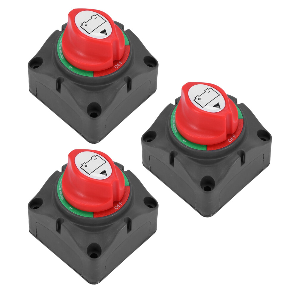 3X 3 Position Disconnect Isolator Master Switch, 12-60V Battery Power Cut Off Kill Switch, Fit For Car/Rv/Boat/Marine 4852767855128