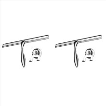 2X Extra Wide 30.5 cm Shower Squeegee Stainless Steel with Silicone Lip - Shower Squeegee with Suction Cup Holder