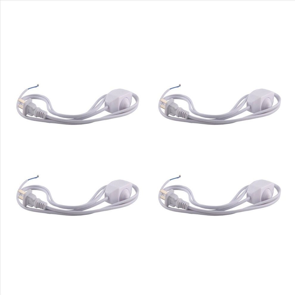 4X Lamp Power Cord W Dimmer Switch Ac 250V/110V Us Plug White 4852767870251