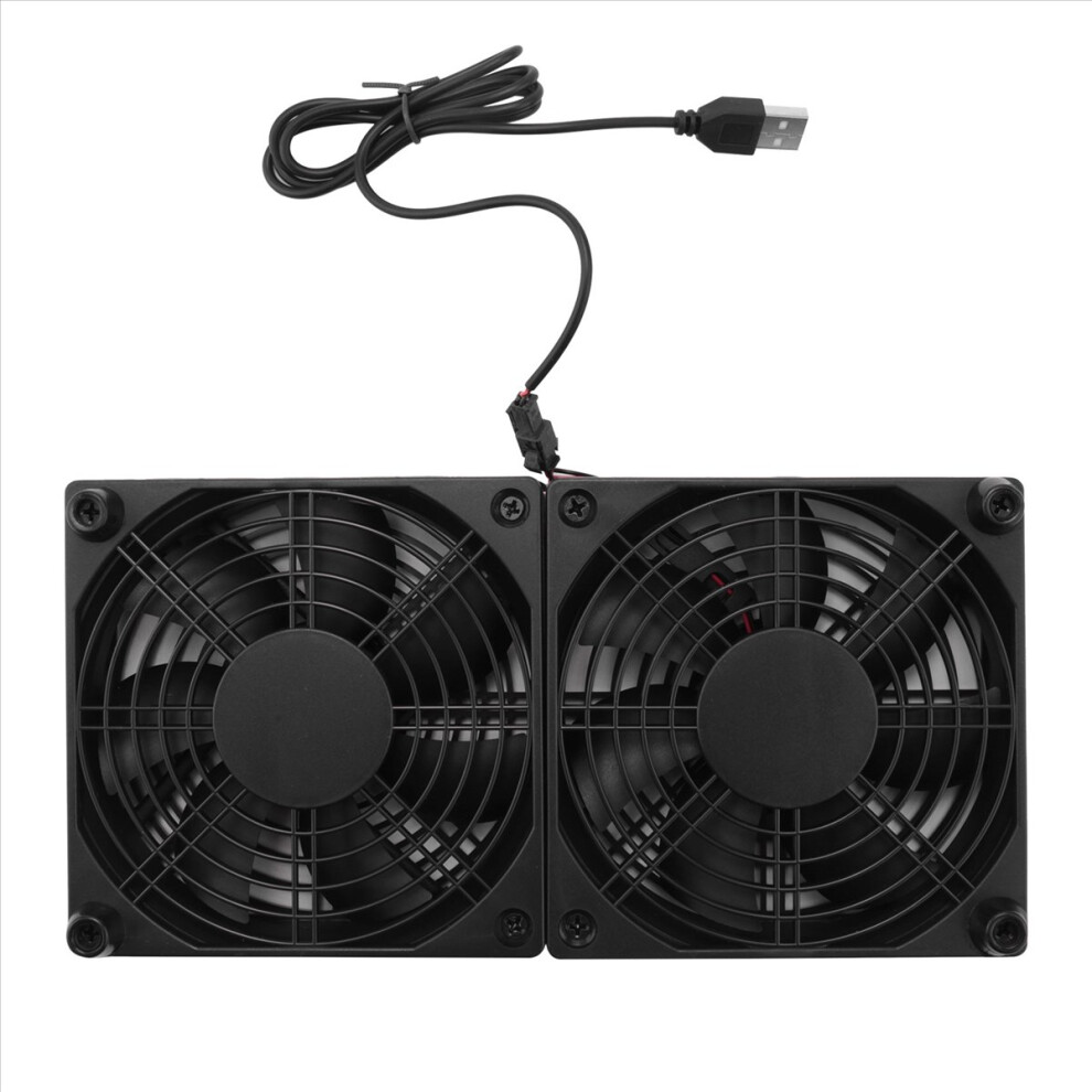 120Mm 5V Usb Powered Pc Router Dual Fans High Airflow Cooling Fan For Router Modem Receiver 4852385978469