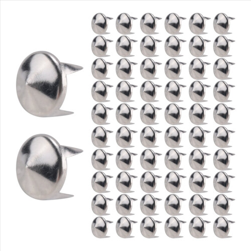 100 Silver Copper Round Cone Rivet Spike Studs Spots DIY Rock Punk 8mm 2