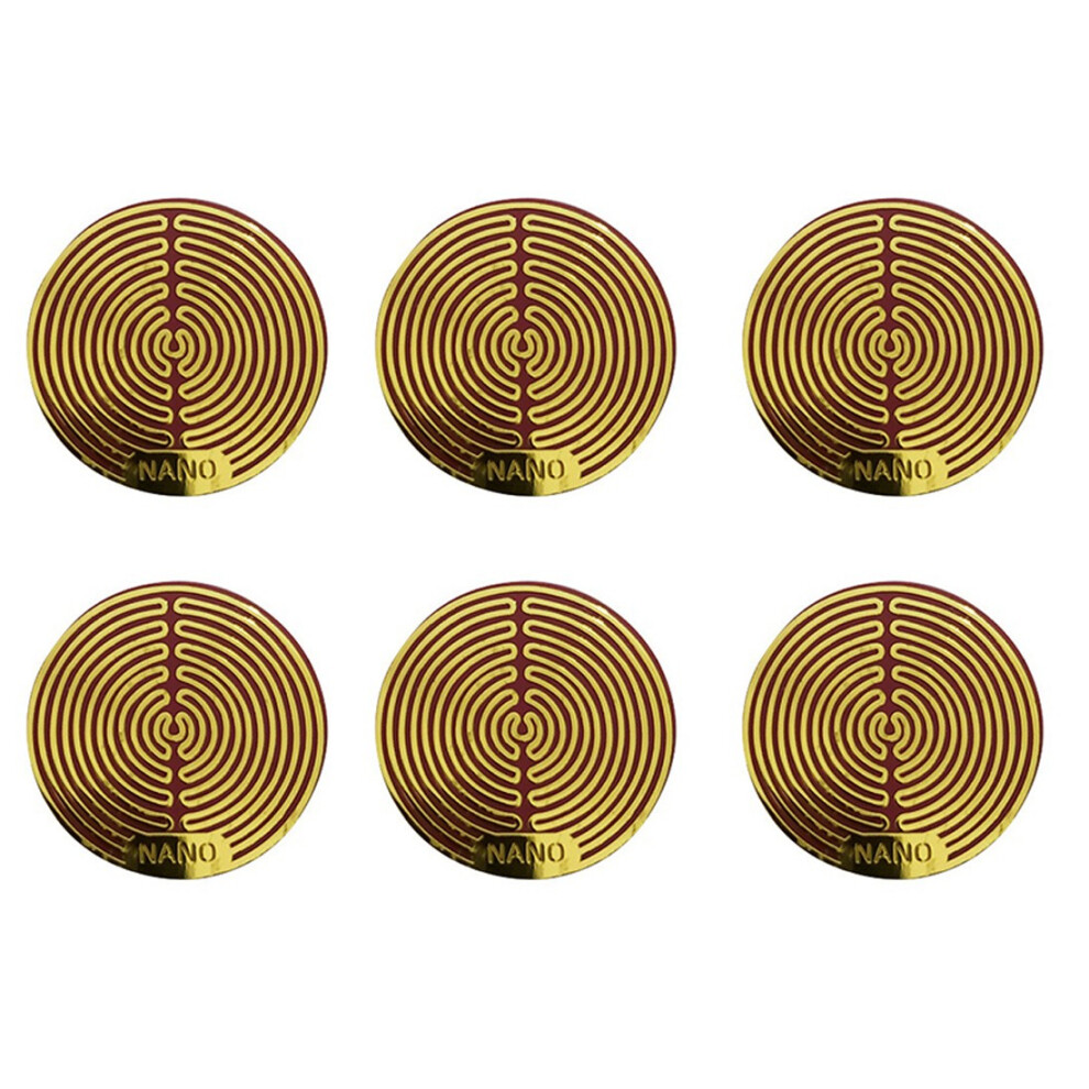 6Pcs Round Quantum Anti Radiation Protection Mobile Phone 5G Wi-Fi Emf Sticker For Cellphone Laptops Tablets, Gold 4852385970579