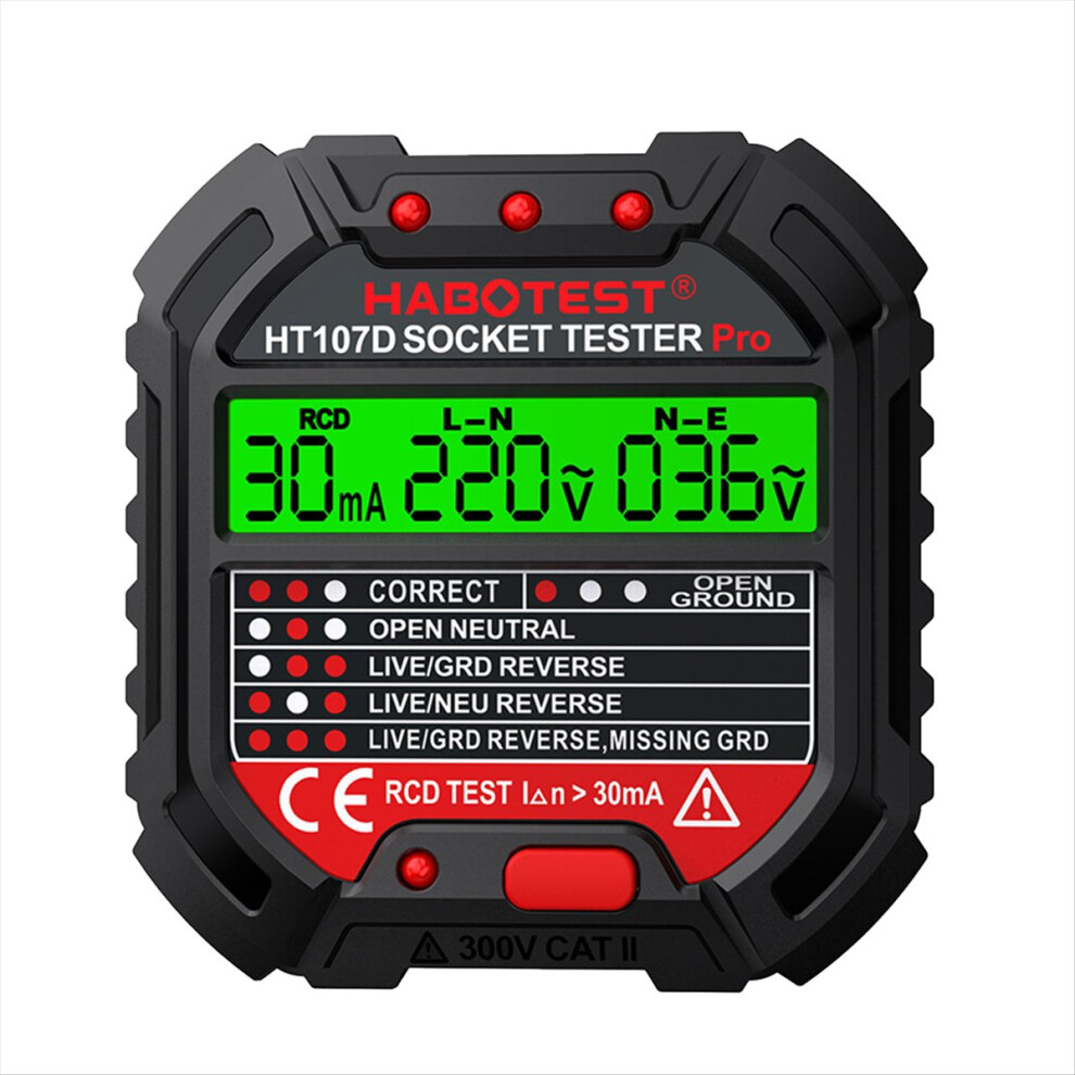 Ht107 Pro Socket Tester Voltage Test Socket Detector Line Plug Polarity Phase Check Eu Plug 4852385973792