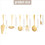 6-Piece Serving Flatware Silverware Set, Serving Utensil Set,Include Cake Server, Slotted Serving Spoon Gold 7