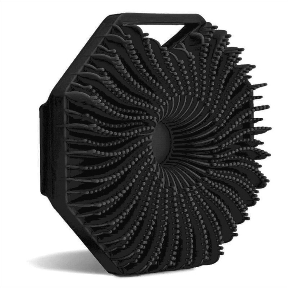 Soft Silicone Exfoliating Brush Cleanser Manual Body Cleansing Scrubber Shower Gentle Massage Bath Brush Black