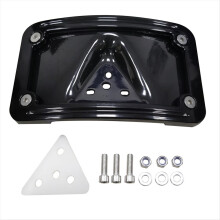 Black Curved Laydown License Plate Bracket for Fat Bob Super Glide Dyna