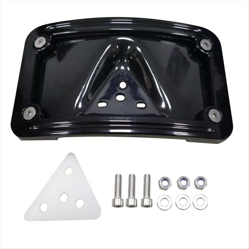 Curved Laydown License Plate Bracket For Fat Bob Super Glide Dyna Black 4852463345497