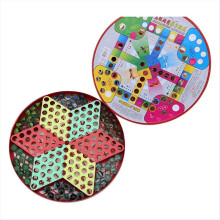 Glass Bead Checkers Flying Chess 2-in-1 Dual-Purpose Chessboard Multifunctional Game of Puzzle Board Game Circular 27cm