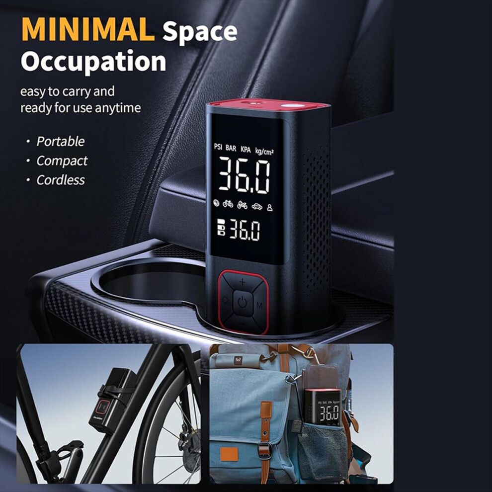 Portable Tire Inflator - 150Psi Cordless Air Compressor With Auto Shutoff Led Type-C-6000Mah Light 4852463348566