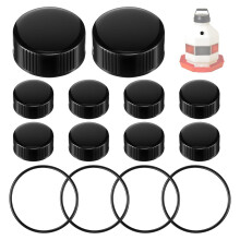 Geflügeltränken-Ersatzteilset für PPF3/PPF5/PPF7, inklusive 10 Ersatzkappen und 4 O-Ringen, Schwarz