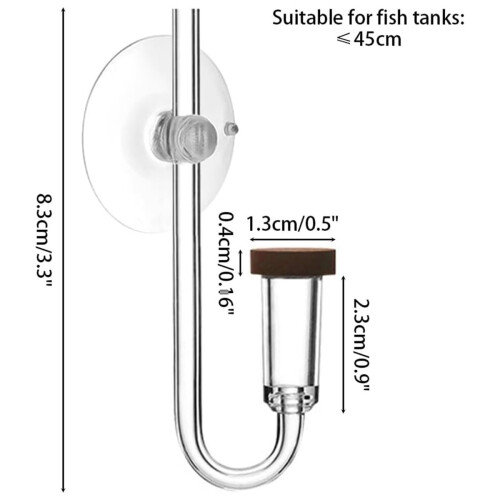 Diffusore di CO2 in acrilico, diffusore di CO2 con ventosa per acquario piantumato 2