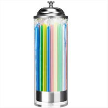 10.6" Clear Plastic Straw Holder,Drinking Straw Organizer,Transparent Organizer Container for Countertop Use(No Straws)