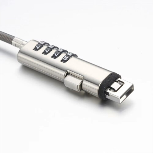Flexible Laptop USB Interface Lock Computer Security Anti Theft Device Notebook Cable Lock with Sponge Patch Numeric 2