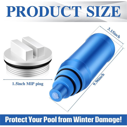 2Pcs 9 Inch Above Ground Pool Skimmer Guard with 2Pcs 1.5inch Threaded Pool Spa Return Line Winterizing Plug 2