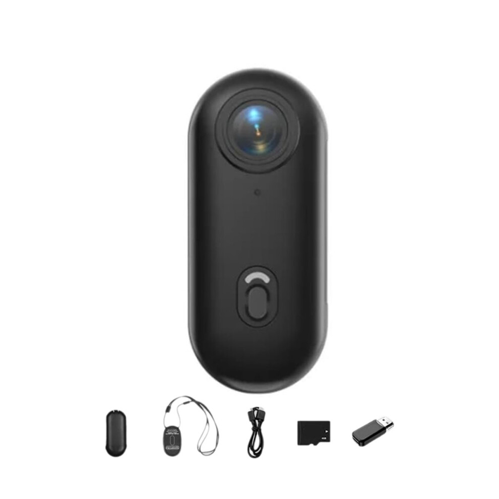 4K Thumb Action Camera 1080P Pov Wifi Body Camera With 128G Card For Work Travel Pet Swim Cycling Black 4853670346284