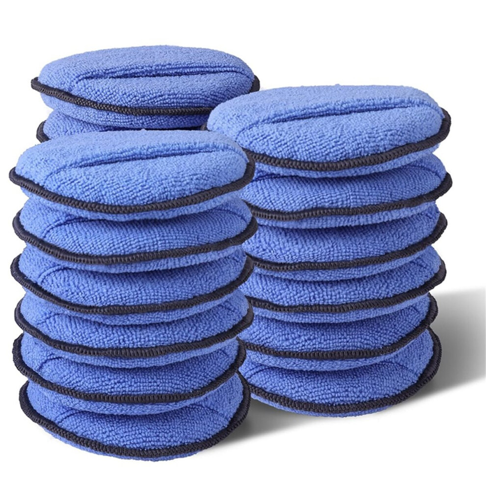 18-Pack Microfiber Car Wax Applicator Pads With Finger Pocket, High Resilience, Lint-Free 4853670338142